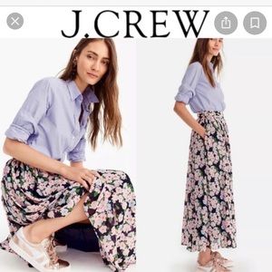 J. Crew Point Sur Floral chiffon maxi skirt